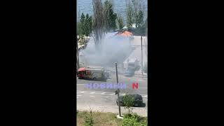 Пожар на Намыве: жители показали, как спасатели тушили «Причал» (видео)