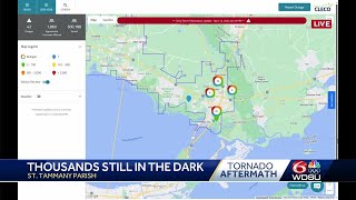 Officials say at least 2,700 Cleco customers are in the dark in Slidell.