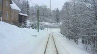 preview picture of video 'Liberec - Jablonec 7, riding tram track (Jízda potramvajové trati)'