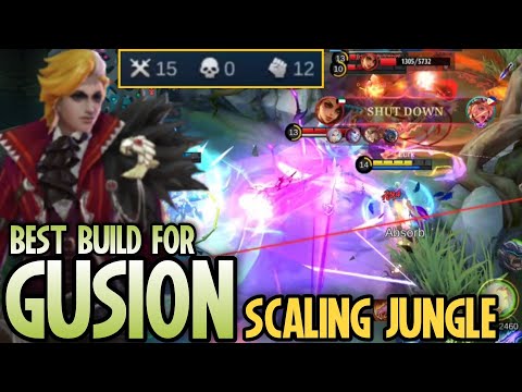 15 KILLS NO DEATH!! GUSION BEST BUILD IN 2022 (LATE GAME JUNGLE) | TOP 1 GLOBAL GUSION BUILD - MLBB
