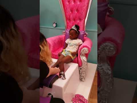 Maheiliya's first pedicure on half Birthday spa day 7/30