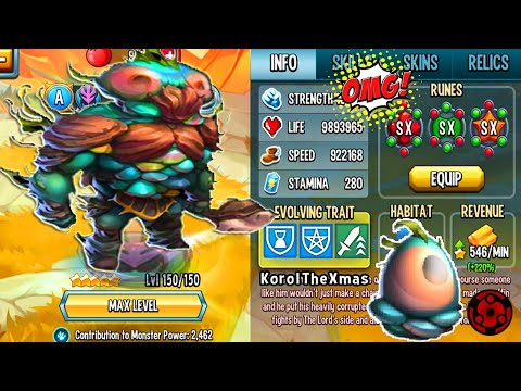 Monster Legends KOROL level 150 Review!! Op Monster Race free Dhar mann santa azajinn lloronion