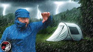 Hunkering Down and Holding On - Heavy Rain Thunderstorm Camping Adventure