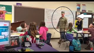 Soldier coming home - SURPRISE HIS DAUGHTER IN SCHOOL