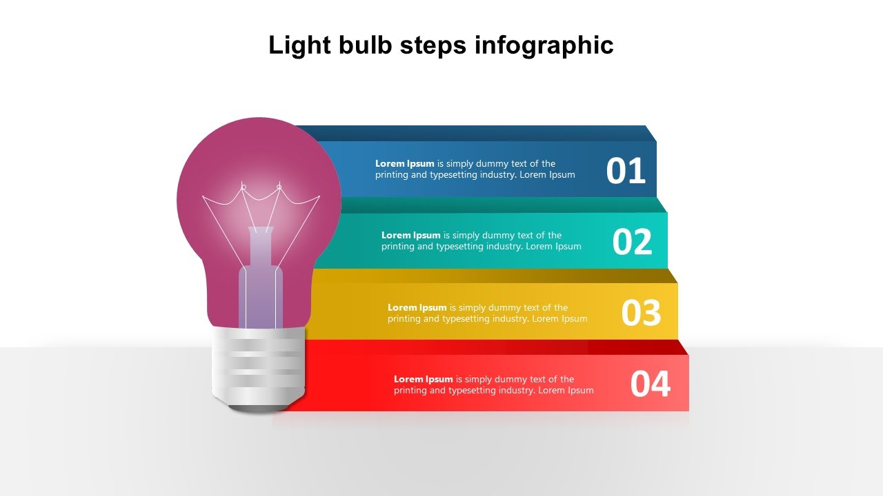 How to create light bulb step infographics