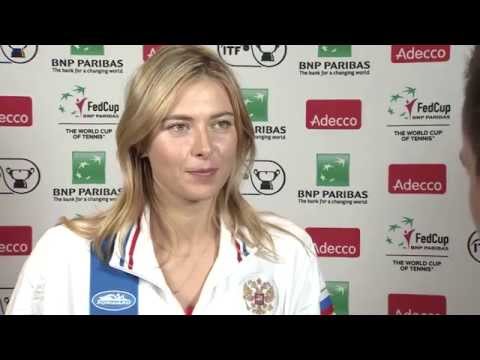 Maria Sharapova (RUS) after the draw at Fed Cup