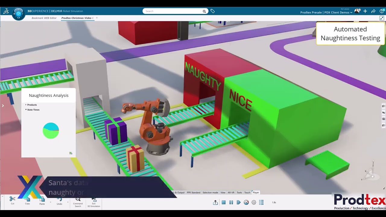 Factory tour inside Santa's smart workshop - 3DEXPERIENCE Factory Flow Simulation
