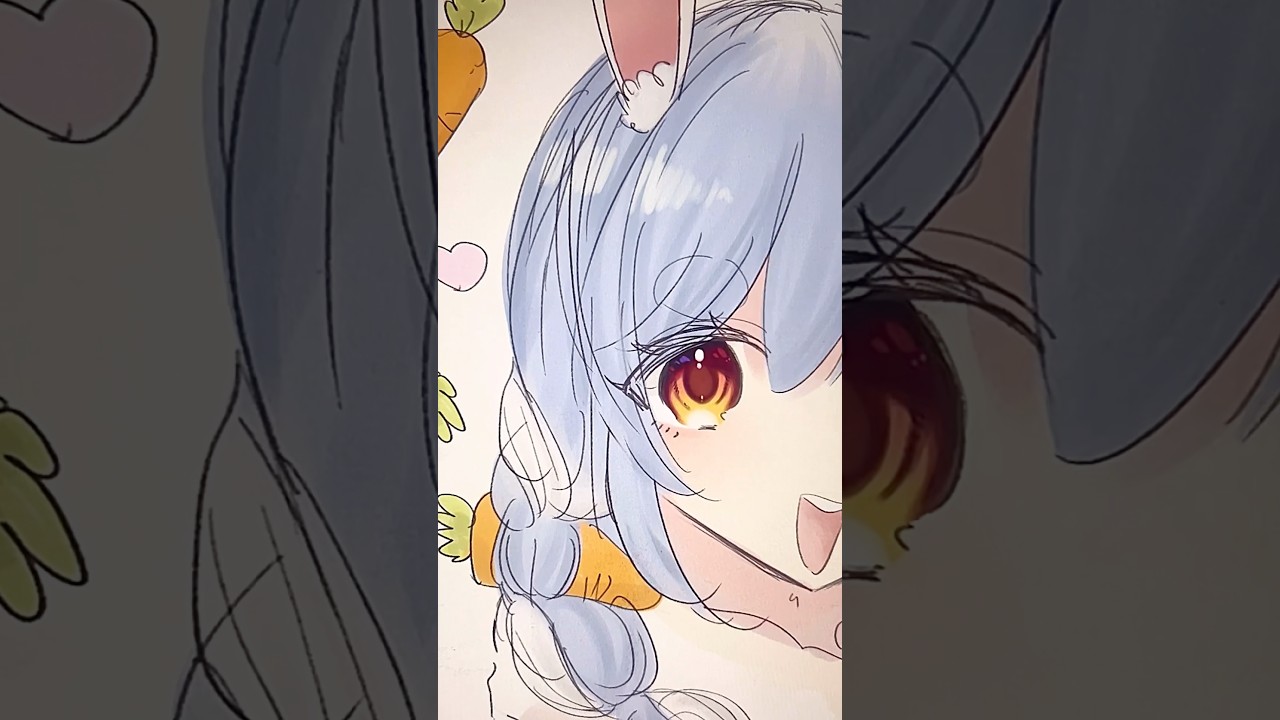 兎田ぺこら描いてみた🤍👯🥕ホロライブ3期生が1番見てたよ～！ #hololive #ホロライブ #ぺこらーと #イラストメイキング #asmr #procreate