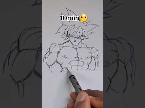 How to Draw Goku ultra instinct in 10sec,10min,10hrs😎 