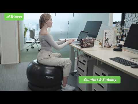 Trideer Ball Chair Yoga Ball Chair Exercise Ball Chair with Base for Home Office Desk,Stability Ball