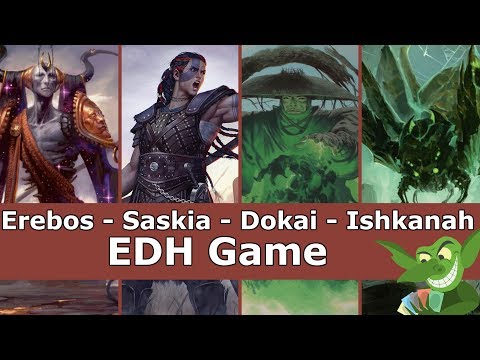Erebos vs Saskia vs Dokai vs Ishkanah EDH / CMDR game play for Magic: The Gathering