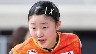 張本美和が準決勝進出山崎唯愛に４－２で逆転勝ち最年少Ｖへあと２