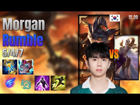 Morgan Top Rumble vs Kayle lol KR solo rank Full Game 15.20 | 모건 럼블 vs 케일