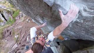 Video thumbnail of Boulder-Fieber, 7b+. Magic Wood