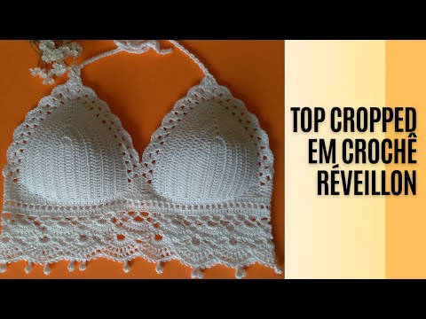CROPPED de CROCHÊ RÉVEILLON 2.022 - TOP CROPPED @CrisTelesCroche