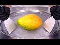 Papaya Ice Cream Rolls Satisfying Visual ASMR