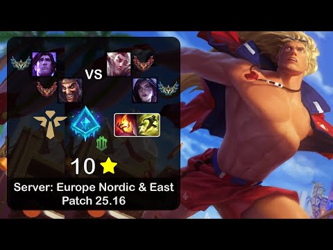 Taric Support + Draven vs Rakan + Kai'Sa - EUNE Challenger - Patch 25.16