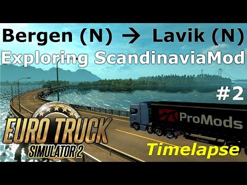 Euro Truck Simulator 2: Promods 2.27: Bergen (N) - Lavik (N) Timelapse