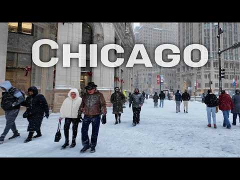 Chicago Snowstorm Walk ❄️ Downtown Chicago, Michigan Avenue, Gold Coast | Saturday, Nov 29, 2025