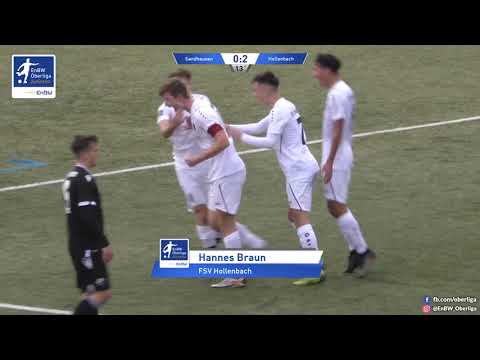 EnBW-Oberliga A-Junioren 21/22 - SV Sandhausen - FSV Hollenbach - 13 min 0:2 Hannes Braun