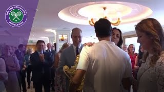 Roger Federer congratulated by family, fans and royalty after Wimbledon 2017 win video