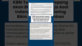 Ramai Isu Pekerja Indonesia Bakal Di-blacklist Jepang Gegara Sering Bikin Ulah, Ini Kata KBRI Tokyo