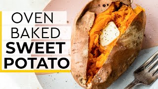 WHOLE BAKED SWEET POTATO in the oven (quick and to the point!)