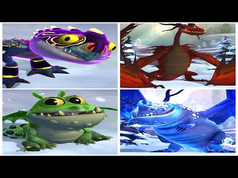 Dragons Titan Uprising ; Tormentula de Año Nuevo,DientePua,Destrozo y viaje para Colmillo Afilado