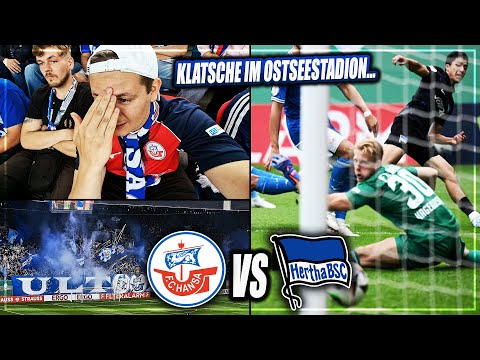 DEMÜTIGUNG IM DFB POKAL... Hansa Rostock - Hertha BSC Stadion Vlog | Pyro, Choreo & viele Tore...