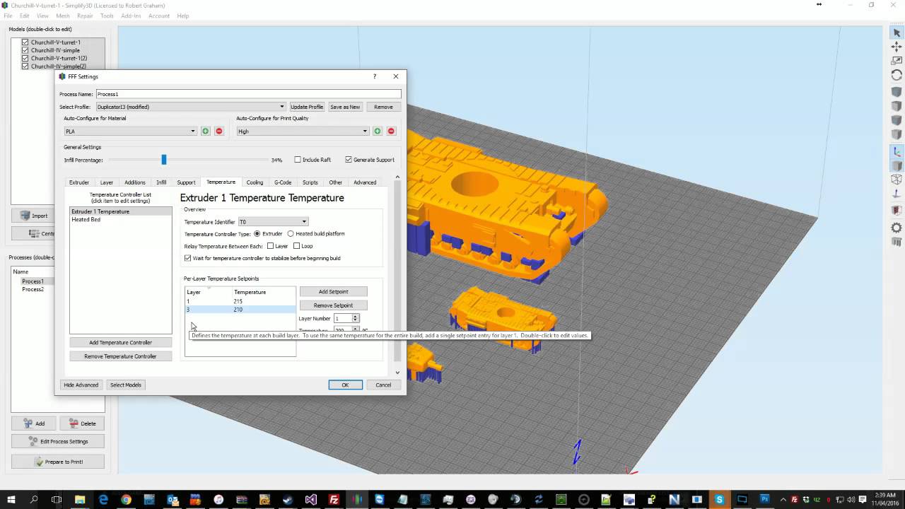 Simplify 3D settings Overview