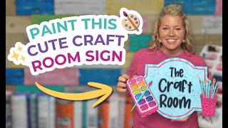 DIY Craft Room Sign | Easy Door Hanger Painting Tutorial for Beginners