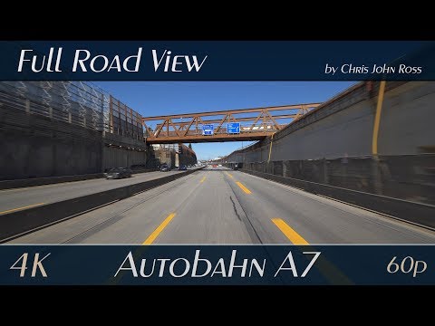 Autobahn (A7), Germany: Hamburg-Othmarschen - Rastplatz Bönningstedt-Ost - 4K (UHD/2160p/60p) Video