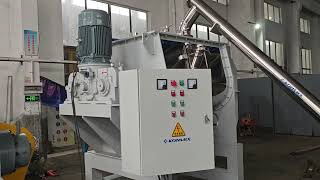 Non.Gravity Powder Mixer,Blender with screw conveyor finished manufacturings in Konmix plant.