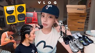 日常vlog🏠立ち止まる日も必要💭自炊韓国料理尽くし🇰🇷MIZUNOスニーカー、コーンローにした日💇‍♀️ビートメイク #vlog #dj #osmo360 