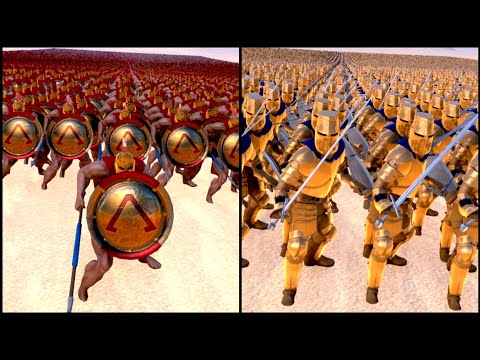 500 Golden Knight vs Leonidas with 10,000 Spartans - Ultimate Epic Battle Simulator