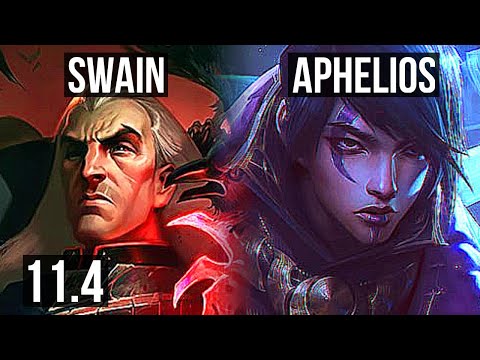 SWAIN & Rell vs APHELIOS & Gragas (ADC) | 9/0/11, 1000+ games, Legendary | KR Master | v11.4
