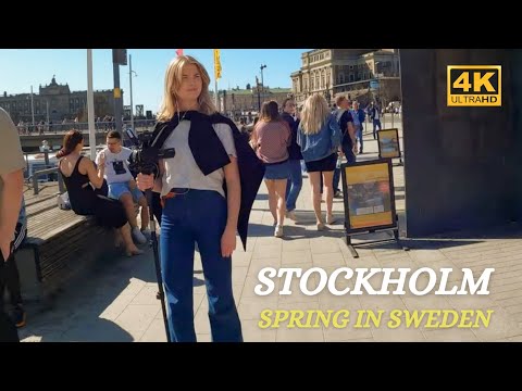 Stockholm - Spring in Sweden - City Center - Walking Tour - 4K
