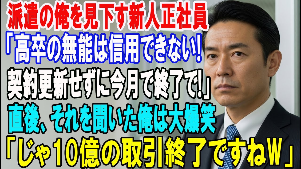【朗読スカッと人気動画まとめ】新人の正社員「高卒の無能派遣は信用できないから契約終了で」→俺?