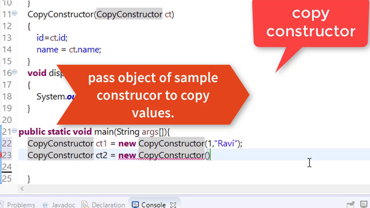 58. copy constructor in java