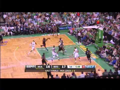 Kevin Garnett and LeBron James mouthing Game 3