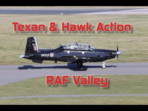 A few hours of RAF Training, Hawk and Texan movements at RAF Valley,
