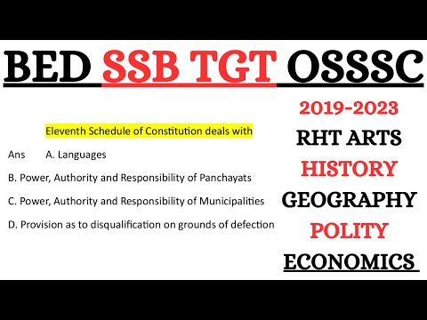 2019-2023 RHT ARTS ALL HISTORY GEOGRAPHY POLITY ECONOMICS FOR SSB TGT OSSSC BED 2024