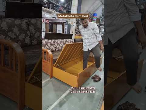 Metal Sofa Cum-bed ( Wooden Texture) #furniture #interior #interior #sofa #sofabed #bed