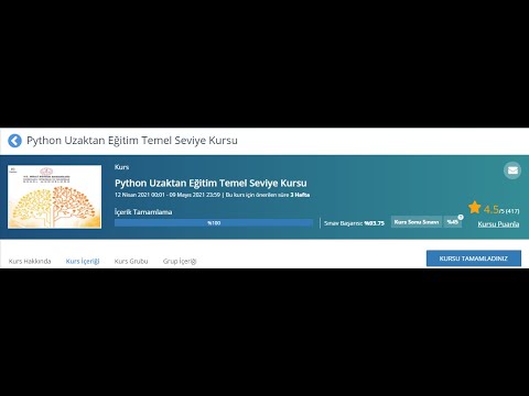 Python Uzaktan Eğitim Temel Seviye Kursu Soru ve Cevapları (12 Nisan-9 Mayıs 2021)