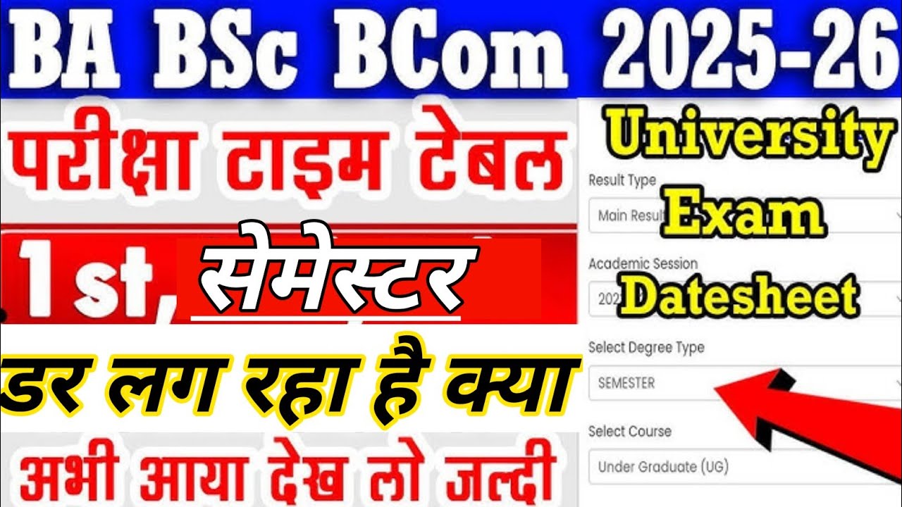 rmlau exam scheme 2025-26 rmlau ug pg 1st semester time table 2025-26 rmlau exam date sheet 2025-26