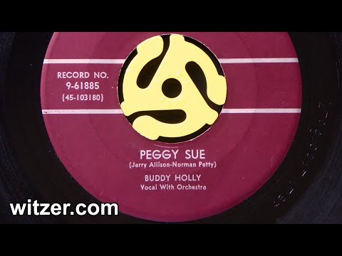 PEGGY SUE - BUDDY HOLLY (1957) on Coral original 45 RPM (Ritchie Valens, Big Bopper, The Crickets)