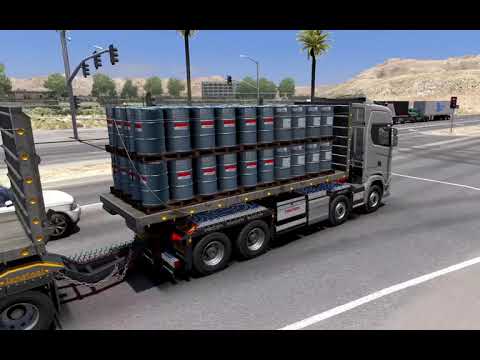 Scania Hooklift loaded with Barrels