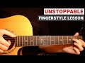 Sia Unstoppable Fingerstyle Tutorial Guitar Lesson