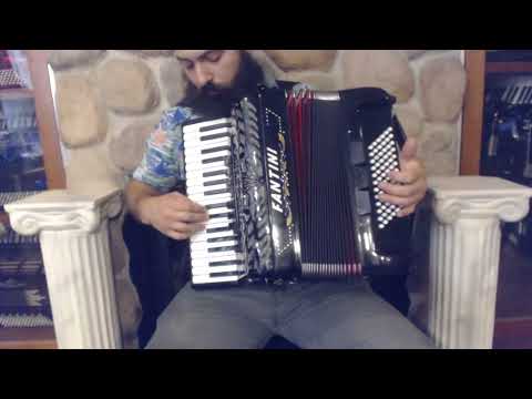 5740 - Black Decorated Fantini Professional Piano Accordion LMMM 34 72 $2499