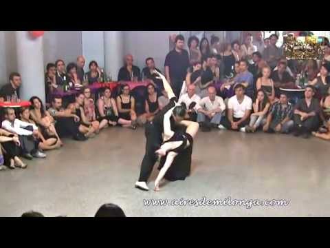  Guillermina Quiroga  and  Hugo Daniel  are  dancing  to  a  tango
